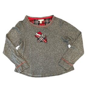 Laura Ashley Gray PJ Top With Holiday Dog